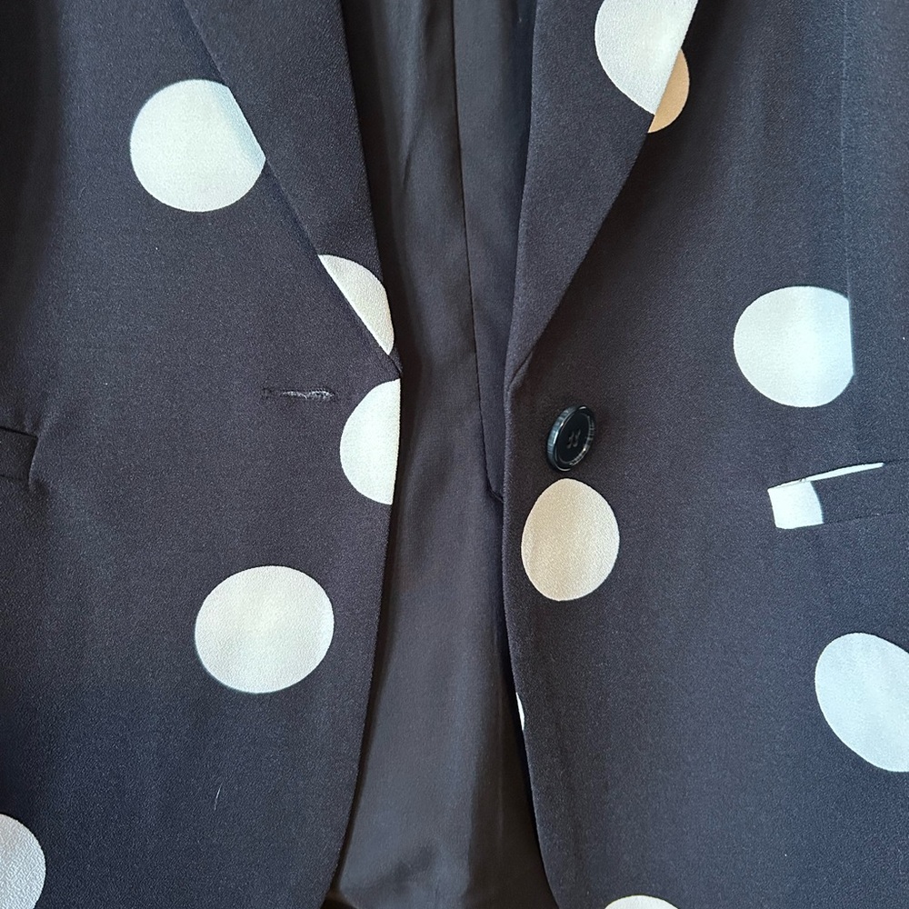 Modcloth Black Blazer with White Polka Dots - Picture 3 of 4